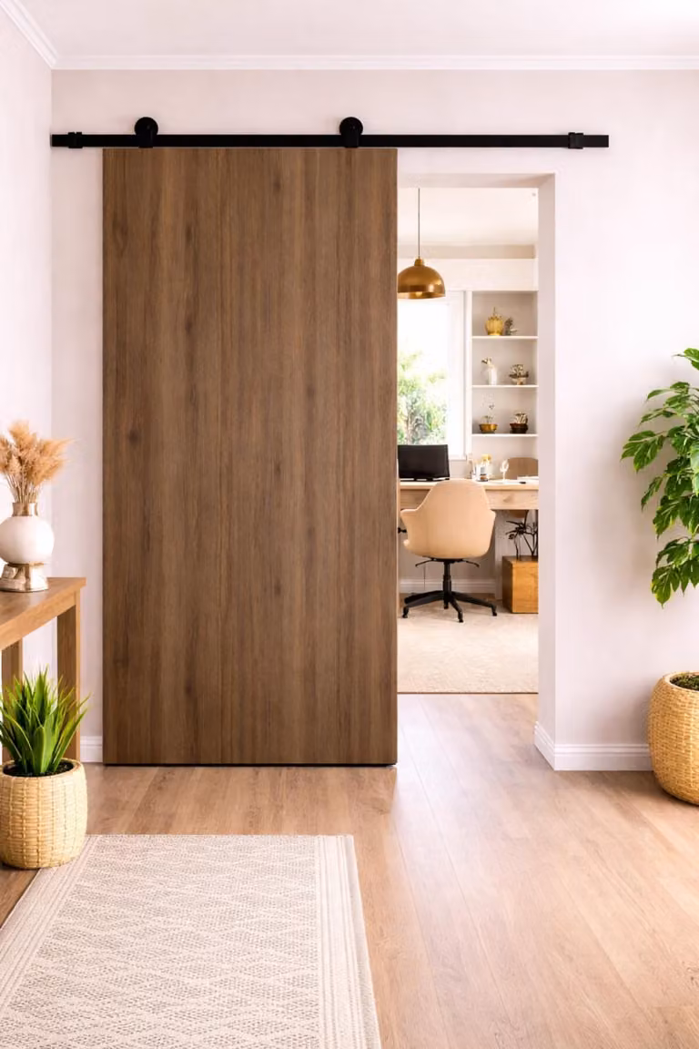 Porta scorrevole Light Walnut H204 x L83 cm, binario con rotelle Gd Menuiseries