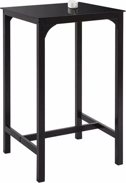 Tavolo da cucina e giardino moderno Simpletrade con piano in vetro trasparente e struttura nera L/P/H: 60 x 60 x 75 cm