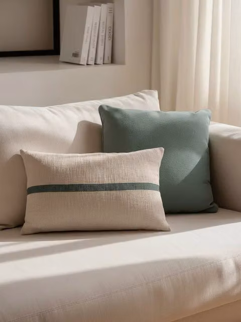 Cuscino rettangolare Eda Kenay Home colore dark mint in cotone lavabile in lavatrice – 1
