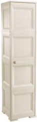 Armadio Tontarelli OMNIMODUS con 1 anta battente in plastica, colore bianco opaco, Larghezza: 40 cm