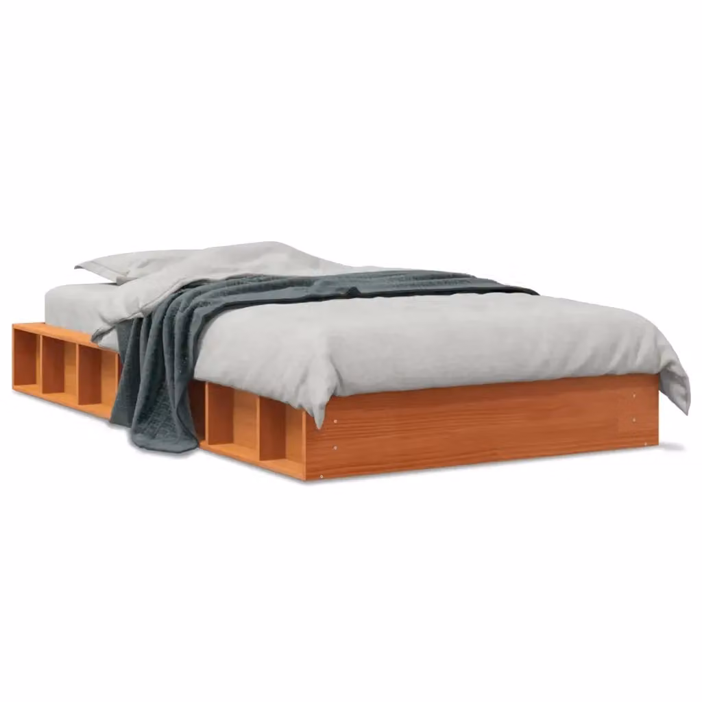 Struttura Letto Design Mania in Legno di Pino Marrone Cera Stile Rustico L/P/H: 90 x 200 x 21 cm – 2