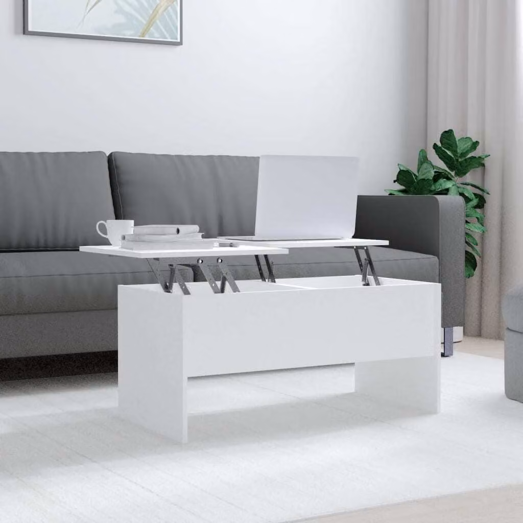 Maison Exclusive - Tavolino bianco 102x50,5x46,5 cm Materiale ligneo