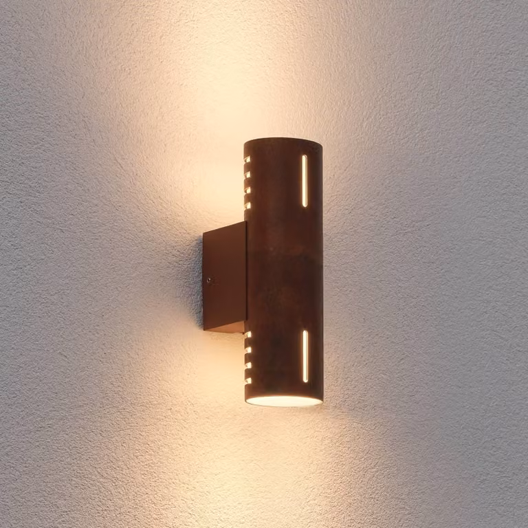 Konstsmide Applique da esterni Cuneo, dimmerabile, Marrone / Ruggine, Alluminio, Applique da esterni