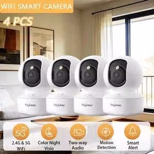 Telecamera di sicurezza, risoluzione 3 MP, tracciamento automatico, 4 pezzi