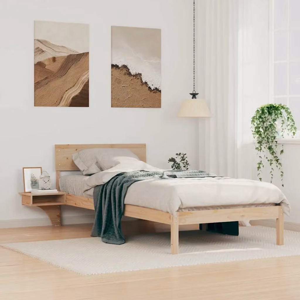 Letto singolo per adulti in pino massello marrone L: 80 cm, P: 200 cm – 2