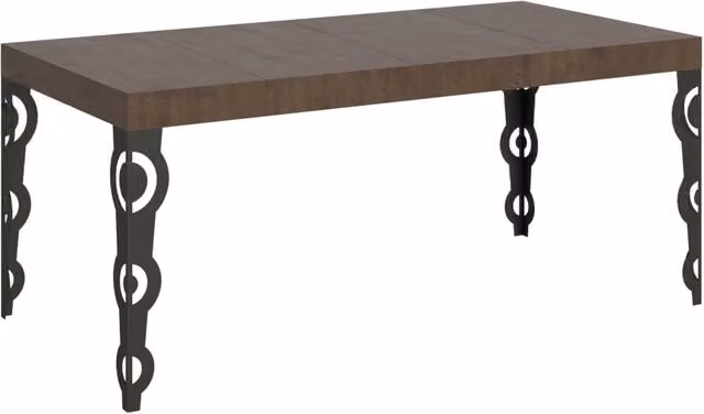 Tavolo allungabile moderno Ityhome in MDF laminato marrone e antracite L/P: 90 x 90 cm, estensibile fino a 156 cm