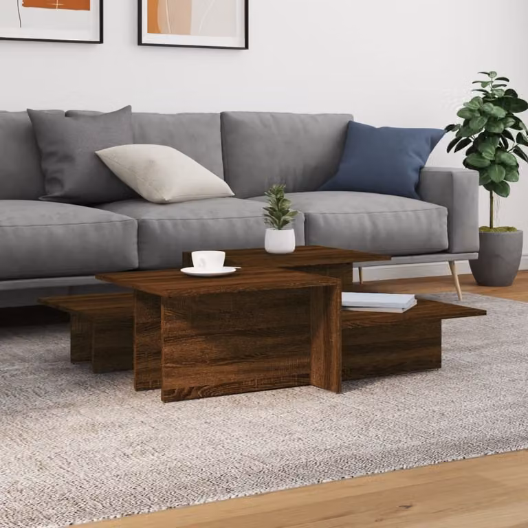 Maison Exclusive - Tavolini da salotto 2 pezzi Marrone Effetto rovere Materiale ligneo