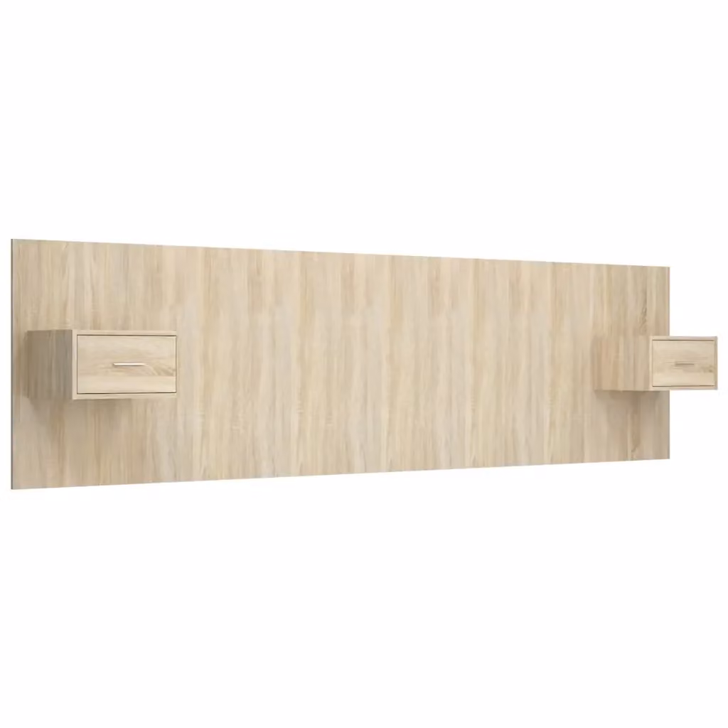 Testiera Letto con Comodini Integrati vidaXL in Legno Rovere e Beige – 2