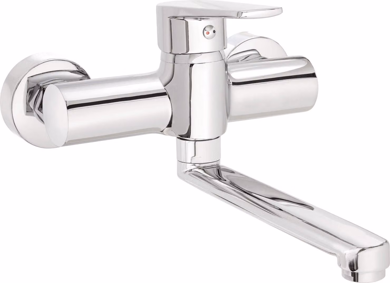Wall-mounted washbasin mixer