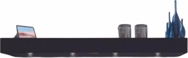 Cappa a mensola da parete Baraldi Nera con ricircolo a carboni attivi, display LED e timer, L: 150 cm, P: 48 cm, portata 900 m3/h