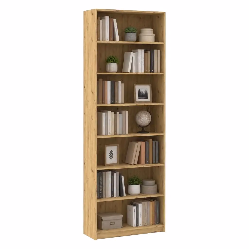 Libreria DMORA Lika con 6 Ripiani in Rovere Nodi Marrone L: 80 cm, P: 33 cm, H: 234 cm – 2