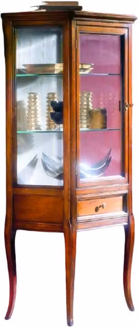 Vetrina classica in legno con 1 porta e 1 cassetto Mobili 2G finitura bassano L: 55 cm, P: 40 cm, H: 140 cm – 1