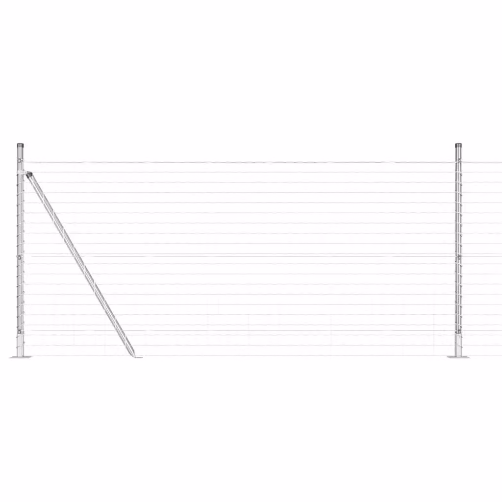 Recinzione da esterno vidaXL in acciaio zincato color argento con base per montaggio a superficie L: 25 m, H: 0,8 m – 2