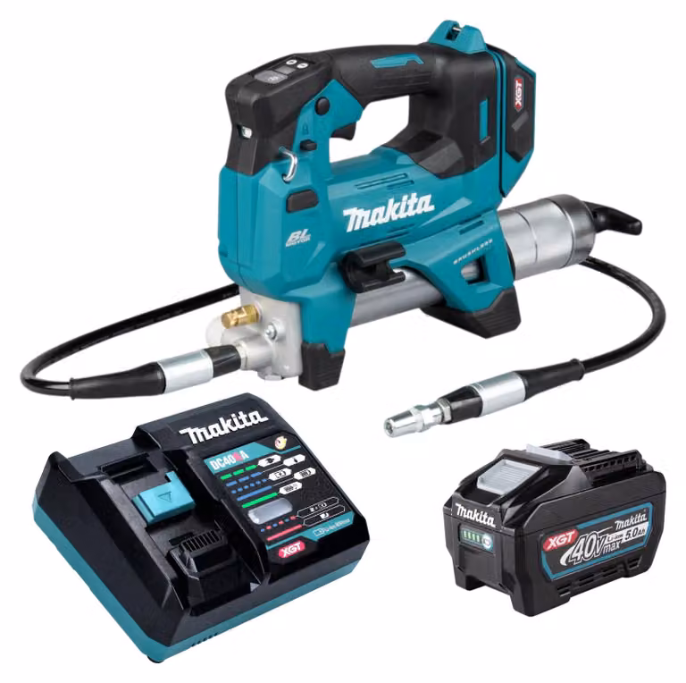 Pompa a pressione a batteria Makita GP 001 GT101 40 V max. 690 bar Brushless + 1x batteria da 5,0 Ah + caricabatterie