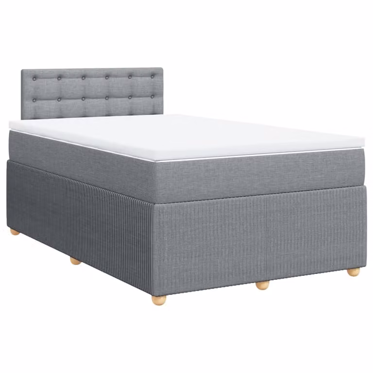 Giroletto a Molle con Materasso Grigio Chiaro 120x200cm Tessuto