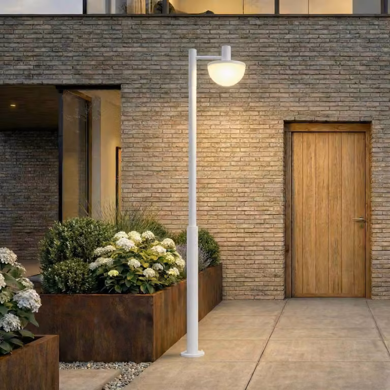Lampada LED da esterno Lucande Toras, grigio chiaro, 1 lampada, CCT dimmerabile Toras Lucande,, Alluminio / Grigio / Zincato, Alluminio, Moderno