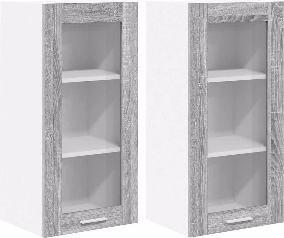 Armadio pensile con porta 2 pcs Grigio Sonoma 40 x 31 x 80 cm