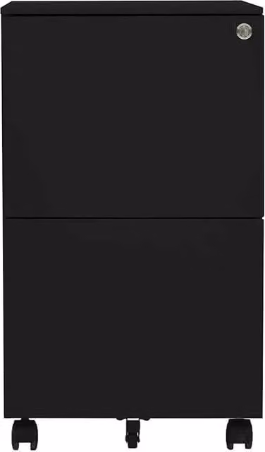 Schedario Mobile Nero in Acciaio con Ruote e Serratura DESIGN IN L/P/H: 39 x 45 x 67 cm