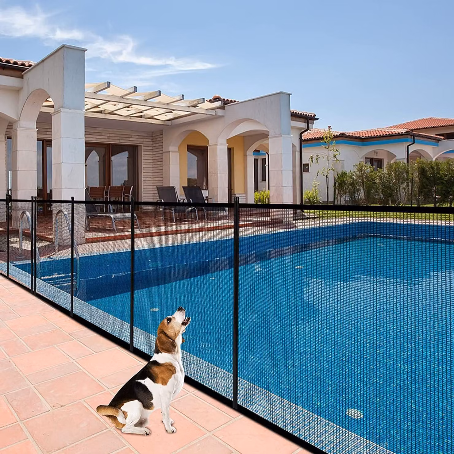 COSTWAY recinzione per piscina a prova di bambino per piscina giardino 360x125cm