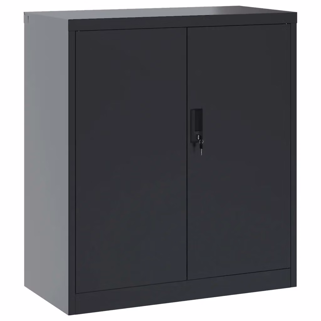 Armadio Classificatore vidaXL in Metallo Antracite con Serratura e Ripiani Regolabili L: 79 cm, P: 40 cm, H: 90 cm – 2