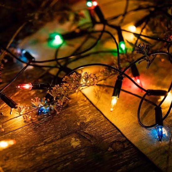Catena luminosa a LED mini con spina per interni - 20 lampadine colorate, 2,85 m di luci natalizie e decorazioni