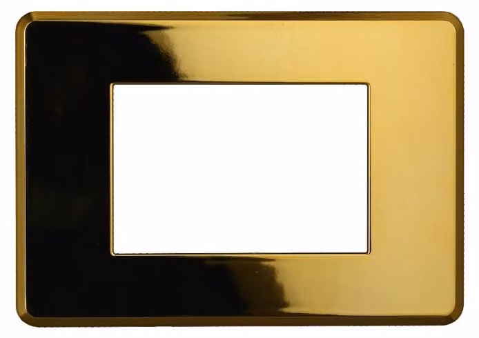 ETTROIT AN87312 Placca Slim 3P Sottile Serie Moon Colore Oro Lucido Compatibile Con Bticino Axolute Air