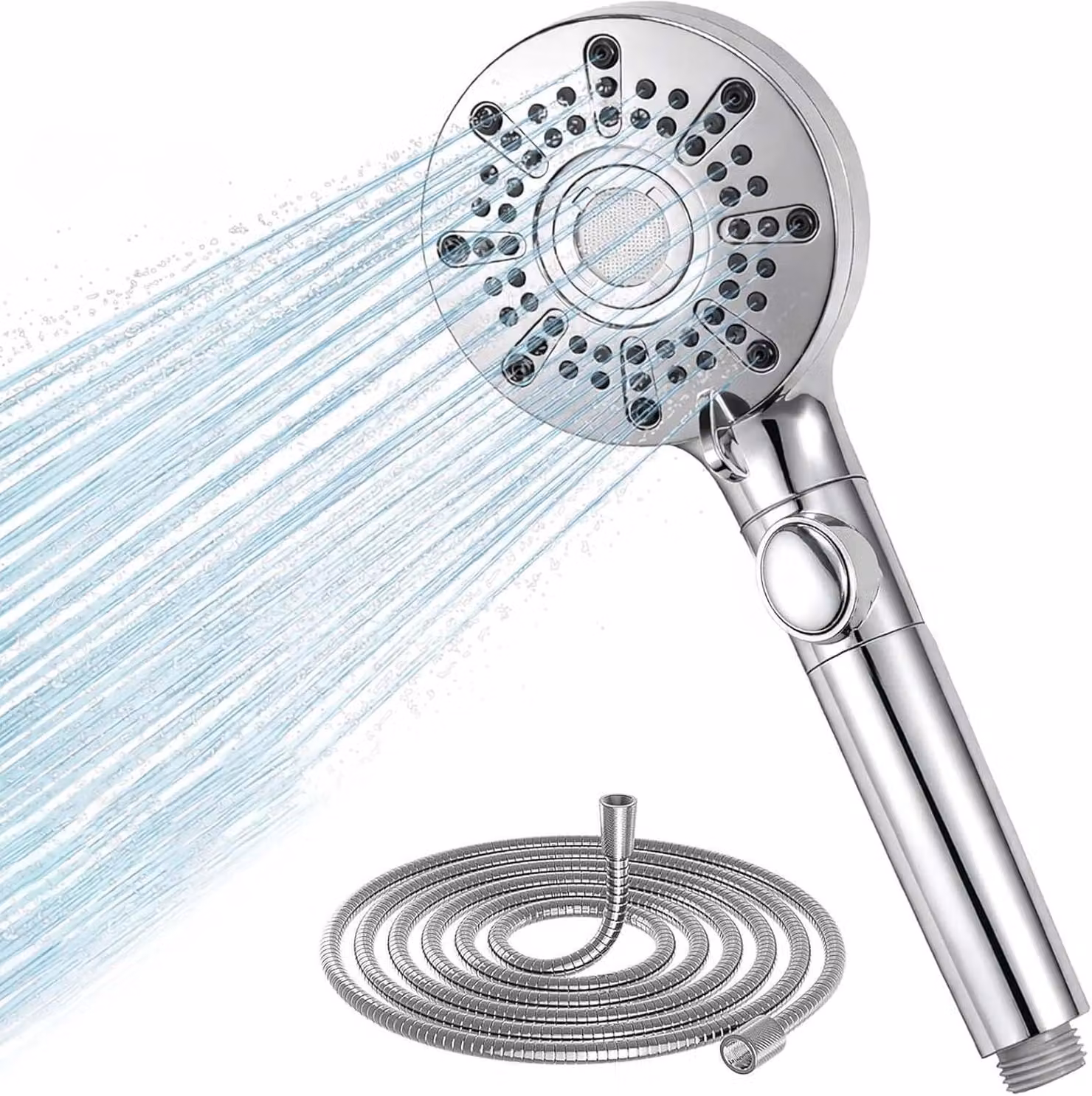 Doccetta da bagno con filtro, tubo da 1,5 metri, ideale per acque dure, per una migliore qualità dell'acqua