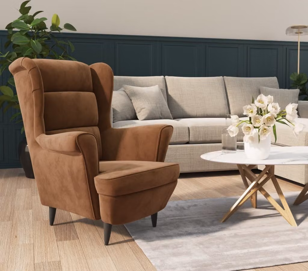 The Living Store poltrona in velluto marrone