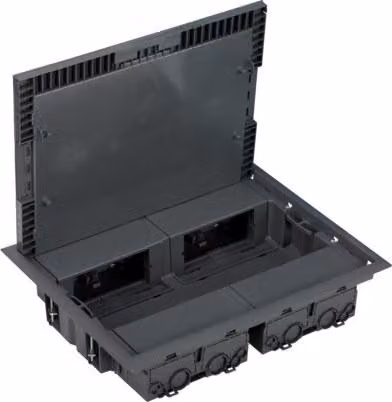 Scatola da pavimento 8g K45 + 4g K45/2, montaggio angolare dei moduli, grigio