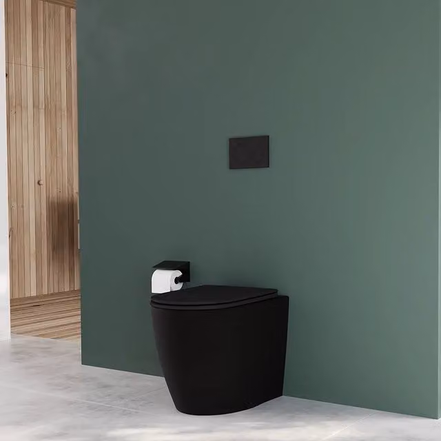 Vaso WC filomuro rimless in ceramica nero opaco con sedile soft-close | Europa Small