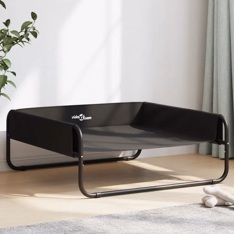 Cuccia per cani rialzata vidaXL in tela Oxford antracite e acciaio con base antiscivolo