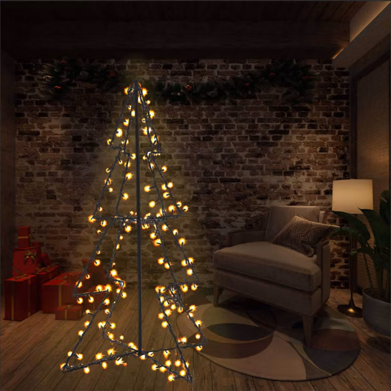 The Living Store Albero di Natale a forma di cono 160 LED Indoor & Outdoor 78x120 cm