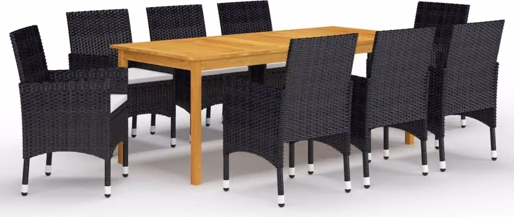 Maison Exclusive - Set da pranzo da giardino 9 pezzi nero