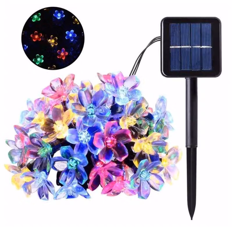 Ghirlande luminose a energia solare, design ecologico, facile installazione, multicolore, 12 m, 100 LED