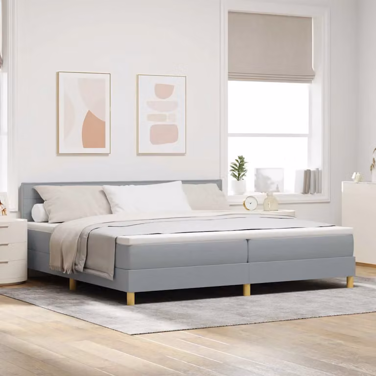 Letto Ibrido Moderno vidaXL con Illuminazione LED e Porta USB, Grigio, L/P/H: 200 x 200 x 203 cm
