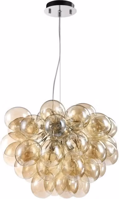 Lampadario a sospensione Maytoni Balbo MOD112-08-G in metallo argento e vetro trasparente, 8xG9, Ø 50 cm – 1