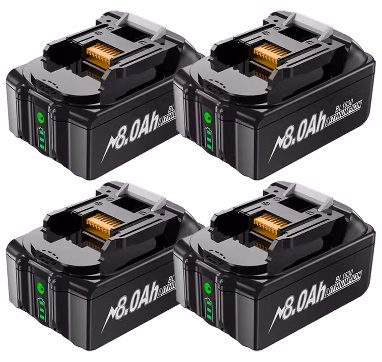 Batteria per utensili elettrici, capacità 8000 mAh, caratteristiche di sicurezza, 4 8,0 Ah, 18 V-a