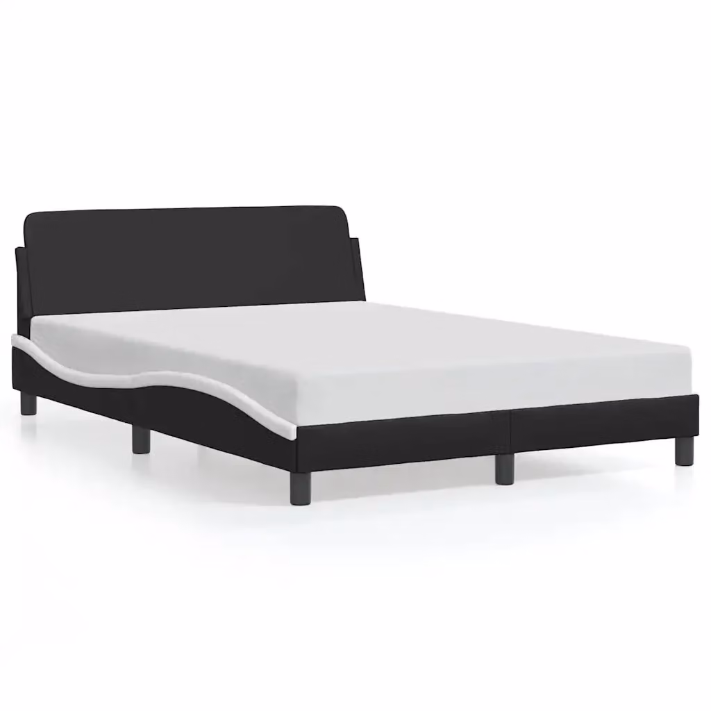 Letto con giroletto Dover vidaXL in similpelle nero e bianco L/P/H: 218 x 140 x 74,5 cm – 2