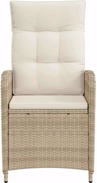 Sedia da giardino moderna in rattan e metallo laccato beige e bianco
