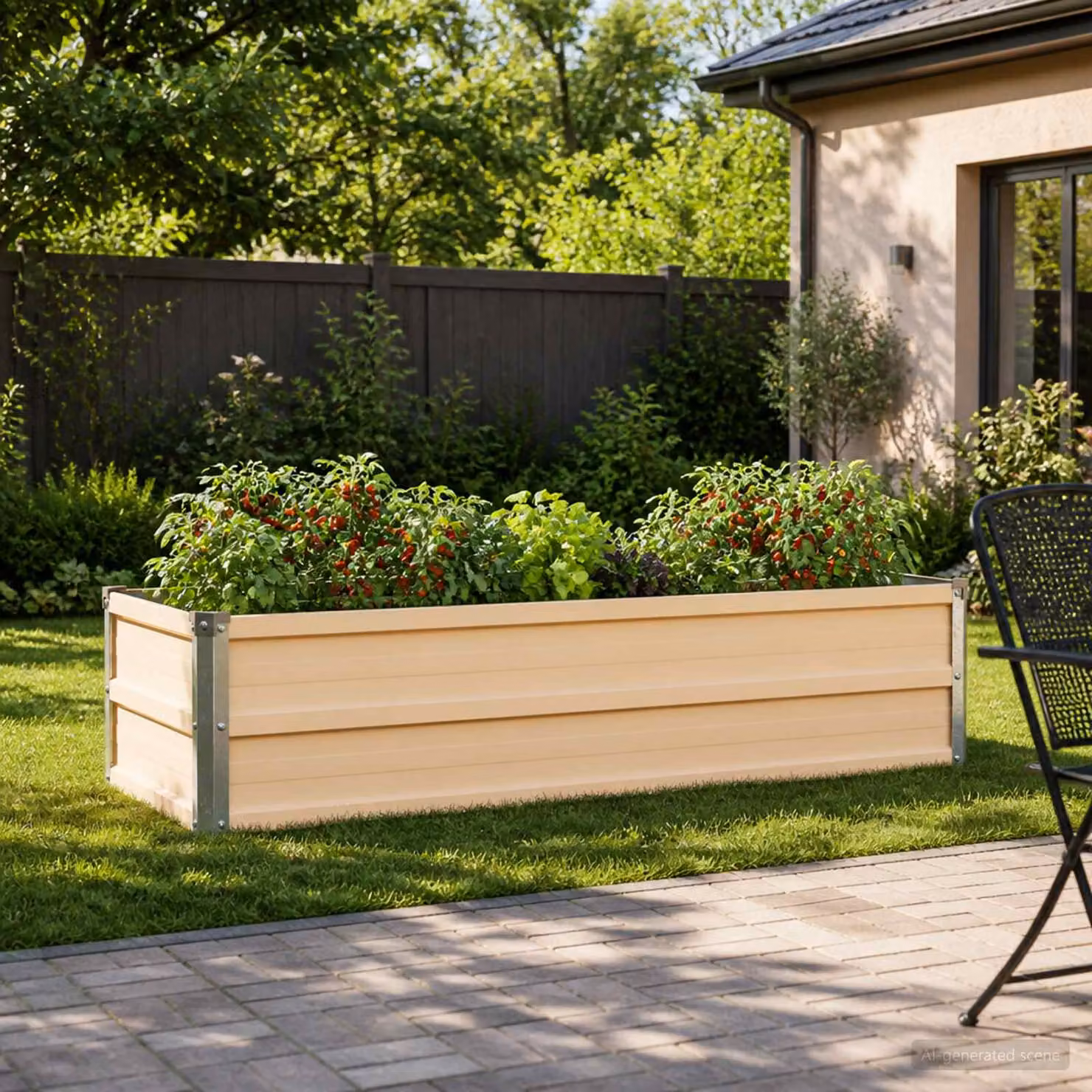 Letto rialzato da giardino vidaXL in metallo beige L: 100 cm, P: 40 cm, H: 24 cm