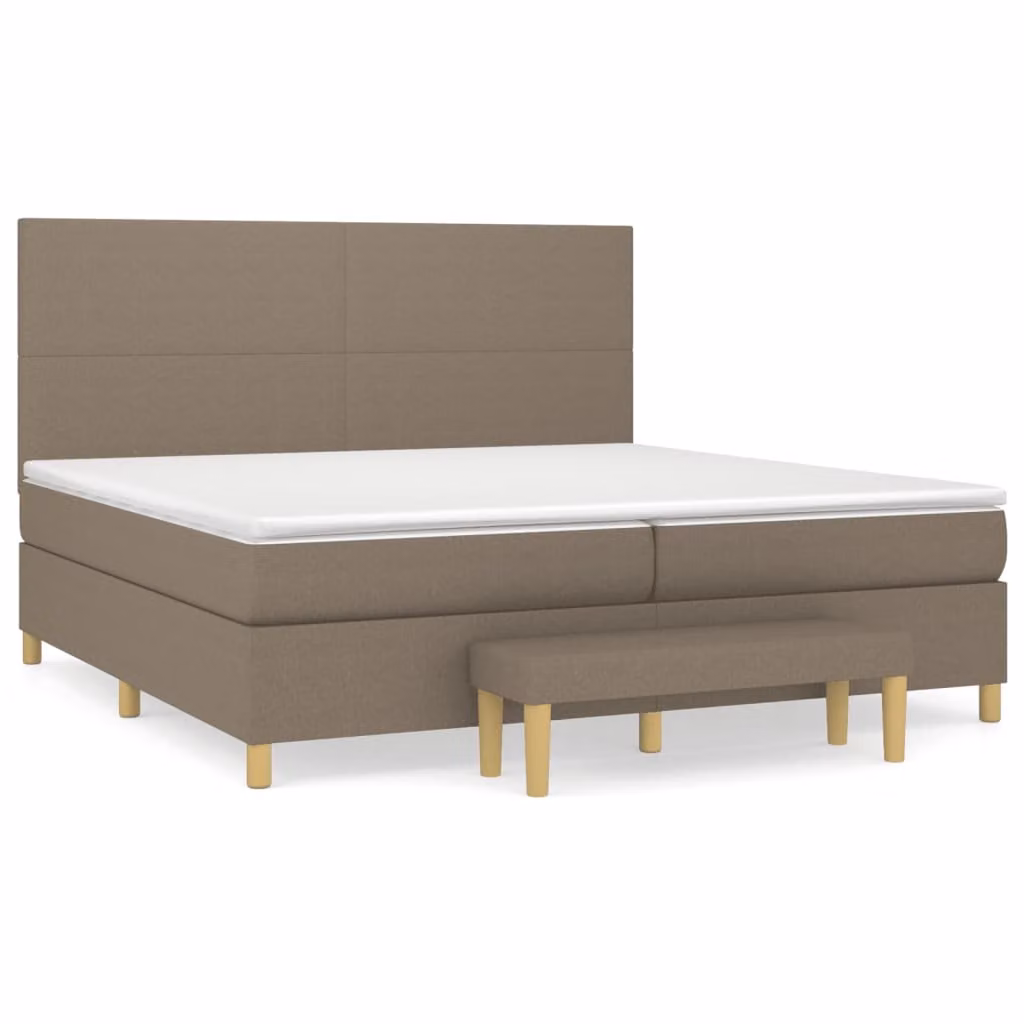Giroletto a Molle con Materasso Tortora 200x200 cm in Tessuto
