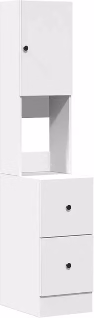 Mobile da cucina moderno HELLOSHOP26 in legno composito bianco con ante e cassetti L/P/H: 35 x 50 x 180 cm