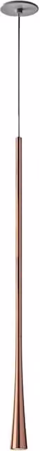 Lampada a Sospensione Singola LED Dafne S/G Gealuce in Alluminio Rame con Rosone Nero, 7W 3000K CRI>90