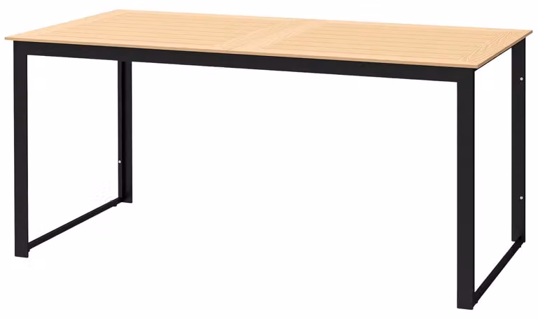 Tavolo da giardino per 6 persone 160 x 80 cm tavolo da balcone resistente alle intemperie con design a doghe in effetto legno, tavolo da buffet tavolo da campeggio in metallo tavolo da patio tavolo da pranzo da esterno per giardino, terrazza balcone in te
