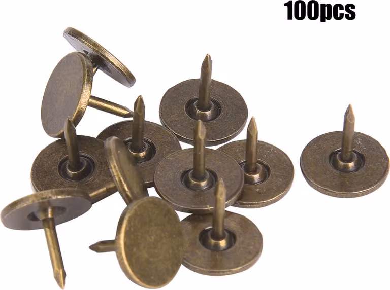 100 pezzi chiodi a testa piatta, ciano-bronzo, perni decorativi per divani, mobili e montoni, diametro 11 mm, lunghezza totale 11 mm