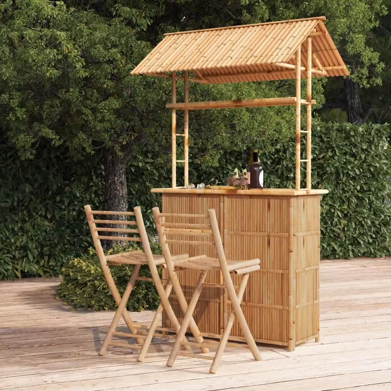 Maison Exclusive - Set da bar in bambù, composto da 3 pezzi