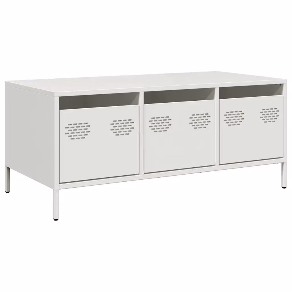 Tavolino rettangolare bianco vidaXL in metallo con finitura opaca L: 101,5 cm, P: 50 cm, H: 43,5 cm – 2