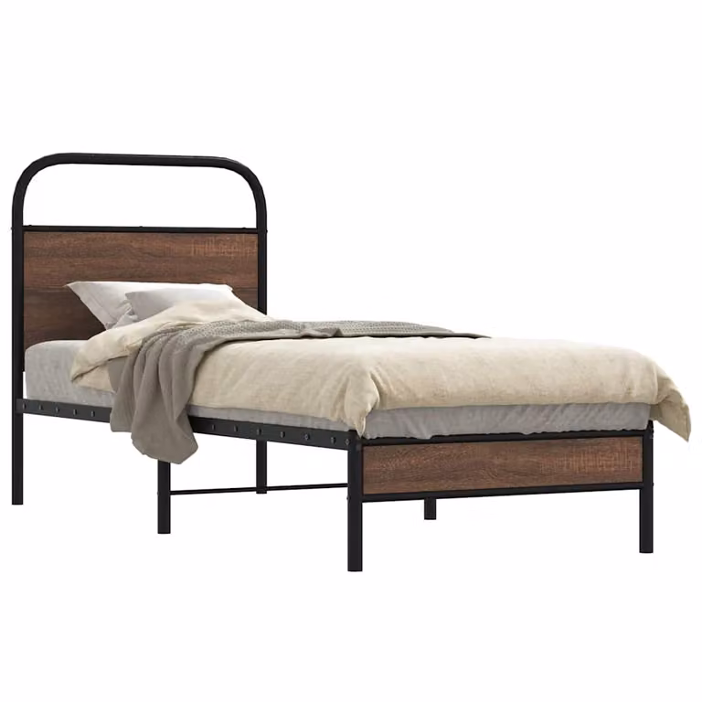 vidaXL Giroletto senza Materasso in Rovere Marrone L/P/H: 200 x 80 x 207 cm