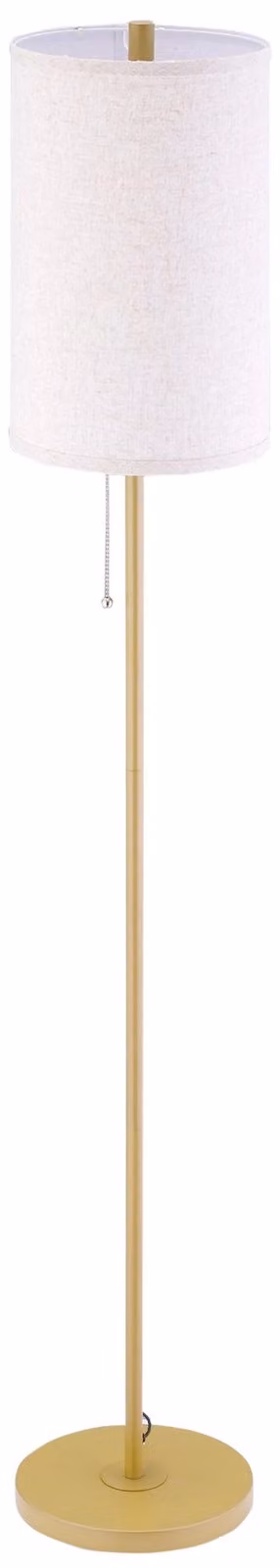 Lampada da terra in acciaio con paralume in tessuto - Oro e bianco | Colore: Oro e bianco | Dimensioni: 25,5 x 25,5 x 157 cm