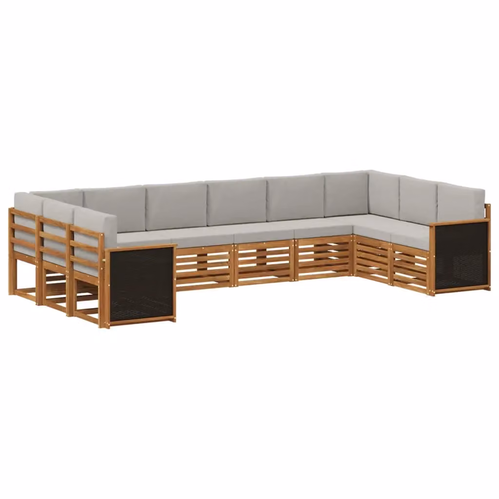 Set di divani da esterno 7 pz vidaXL in legno di acacia con cuscini beige e grigio – 2